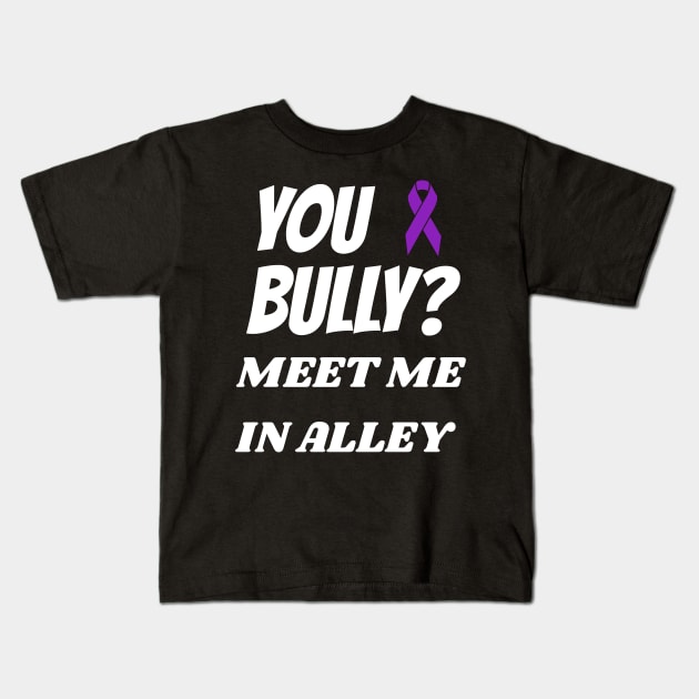 Domestic Violence Purple Ribbon Kids T-Shirt by who_rajiv
